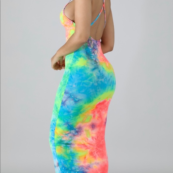 Neon Tie Dye Dress - Picture 5 of 5